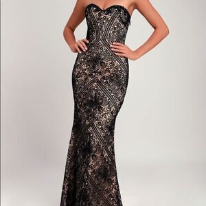 Bariano Australia Lace Overlay Gown